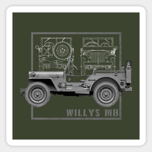 Classic WW2 military vehicle Magnet